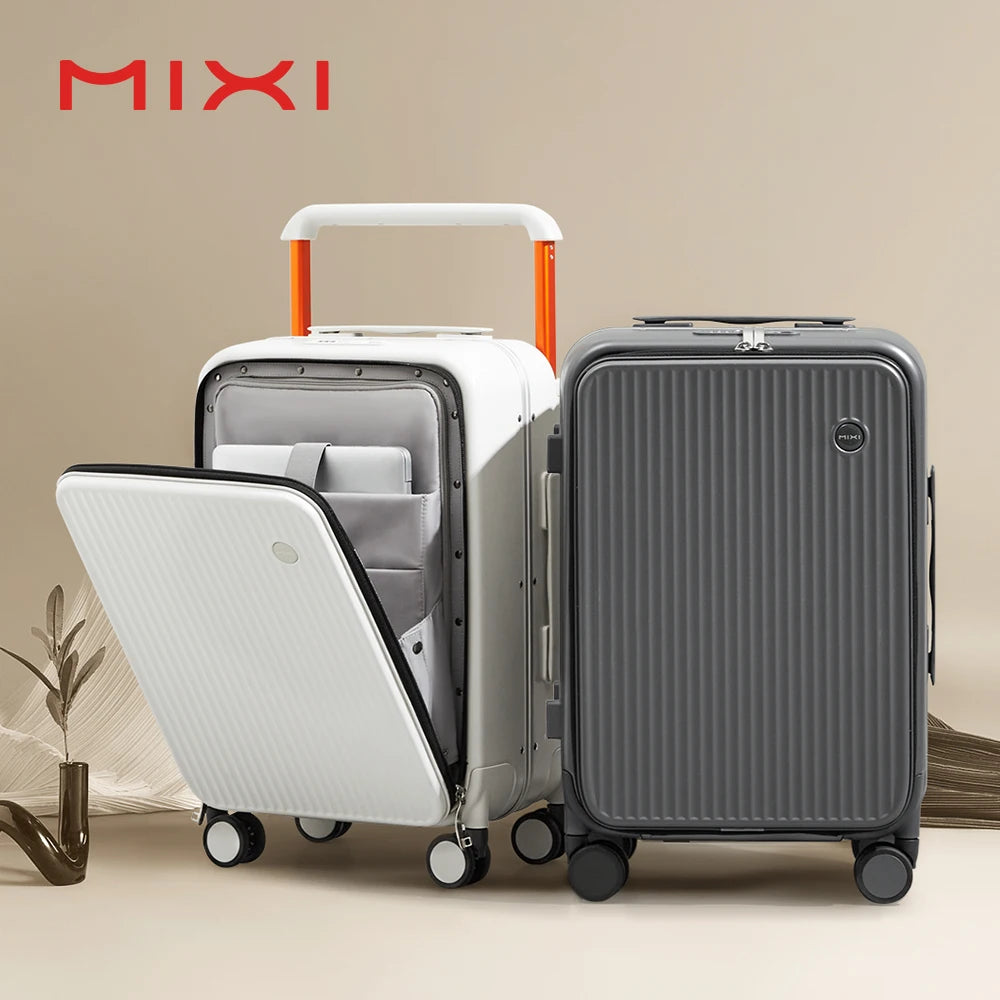 Mixi Front Laptop Pocket Suitcase Wide Handle