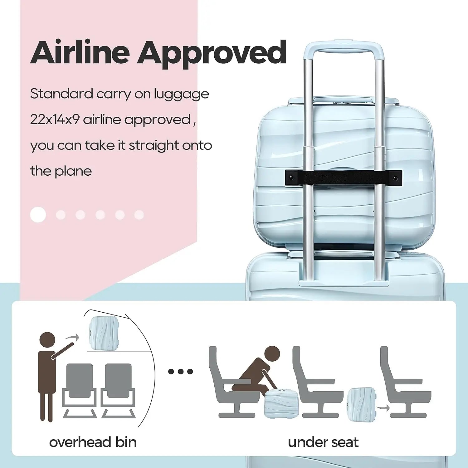 Melalenia 3-Piece Carry-on Luggage Set PP Material