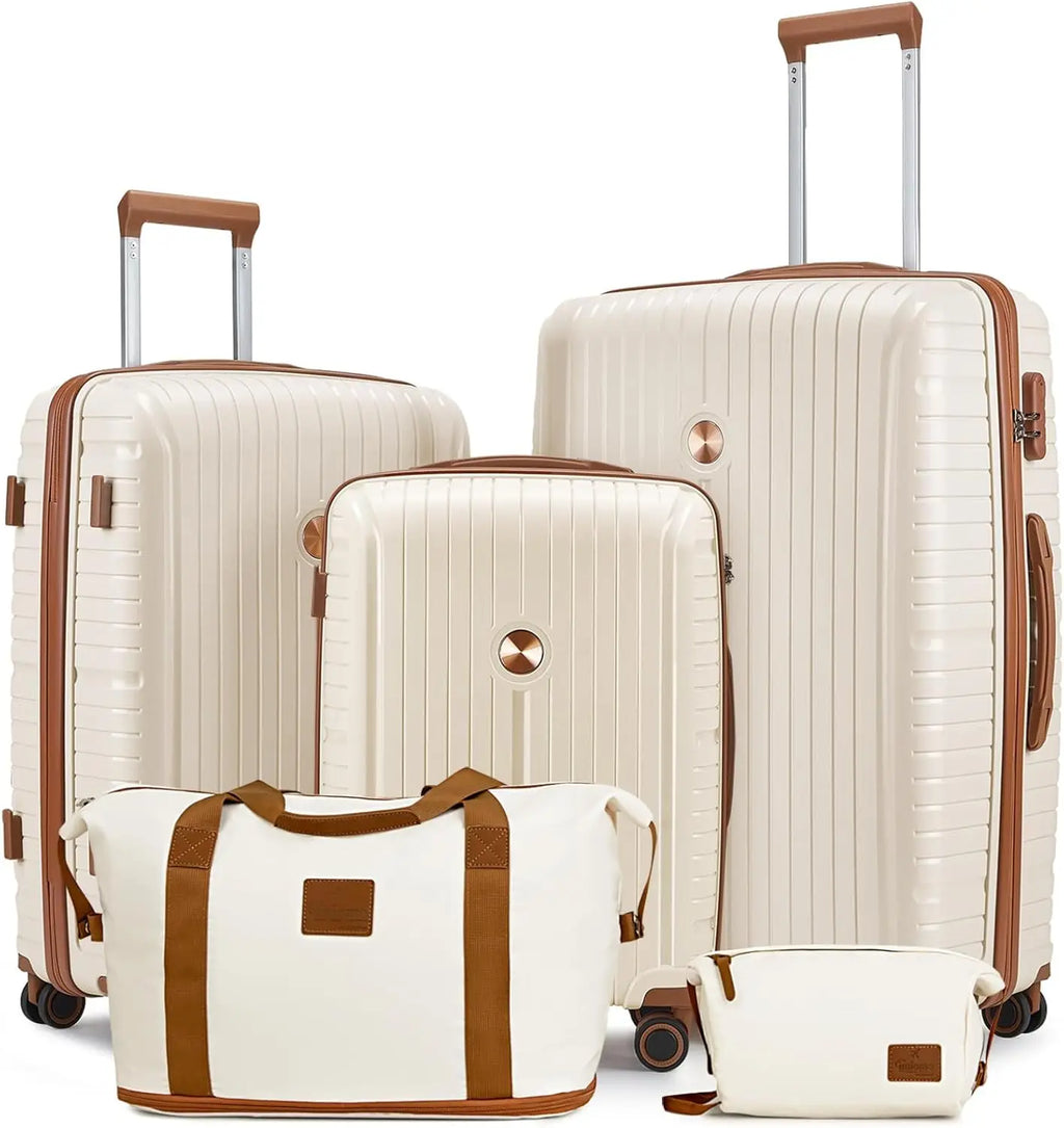 PP Hard Shell Lightweight Durable Luggage Sets,